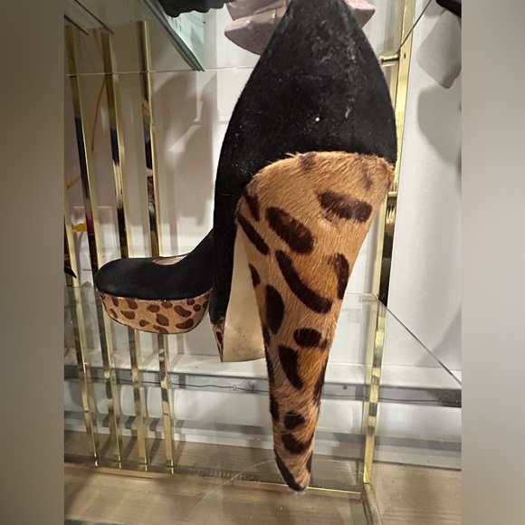Kate & Mel black and leopard print heels size 8 - Picture 4 of 5